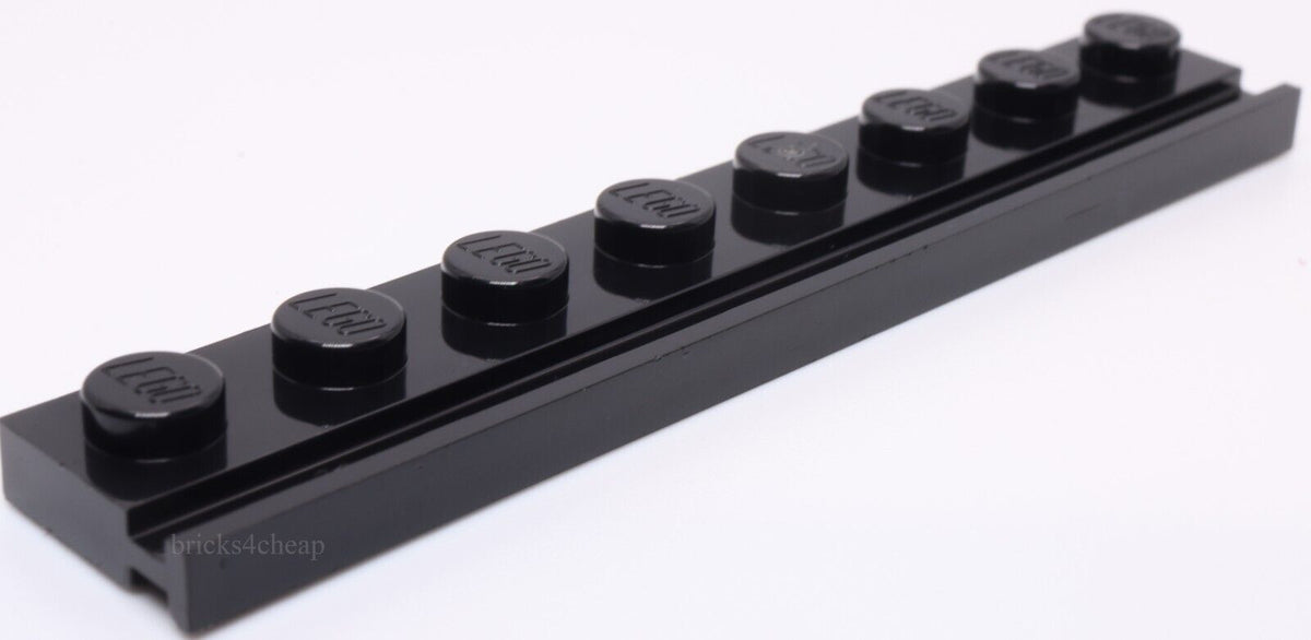 Lego 4x Black Plate Modified 1 x 8 with Door Rail – Gems In the Attic