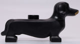 Lego Black Dachshund Dark Tan Eyebrows Muzzle Dark Bluish Gray Rings Around Eyes
