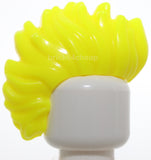 Lego Neon Yellow Minifigure Hair Mohawk Wide and Wavy