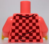 Lego Torso Plaid Shirt Open Collar Buttons Squares Dark Azure Shirt Flowers