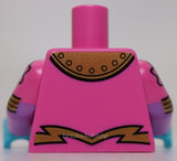 Lego Torso Female Uniform Gold Shoulder Armor Rivets and Belt Oval Buckle