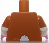 Lego Torso White Furry Chest and Tail on Back Pattern