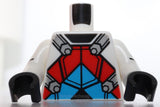 Lego Torso Armor Black Neck Dark Azure Red Chevrons Dark Bluish Gray Jet Pack