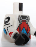 Lego Torso Armor Black Neck Dark Azure Red Chevrons Dark Bluish Gray Jet Pack
