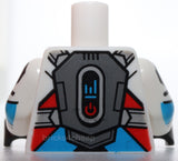 Lego Torso Armor Black Neck Dark Azure Red Chevrons Dark Bluish Gray Jet Pack