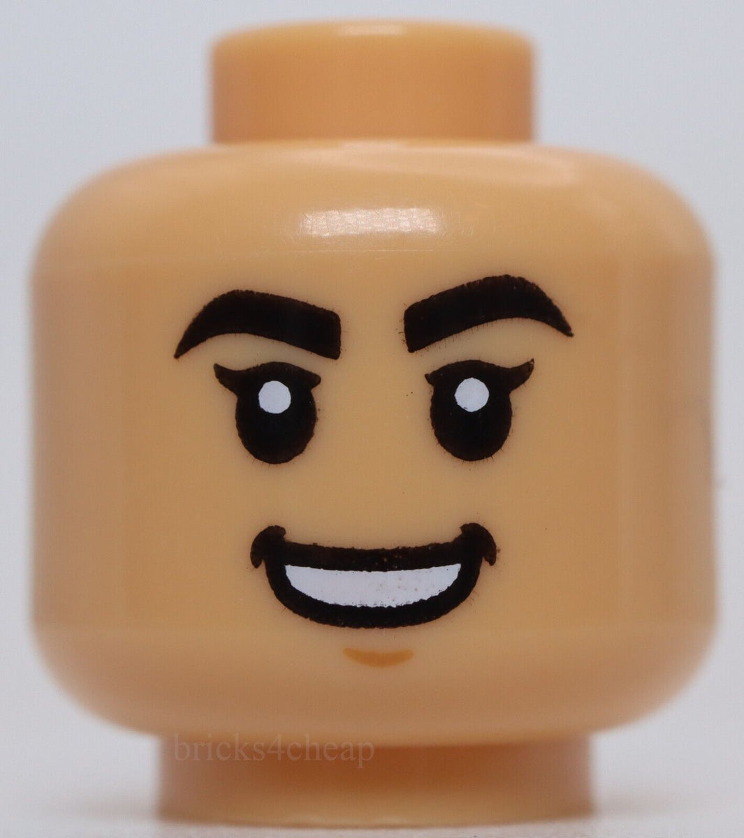 Lego Medium Tan Head Female Black Thick Brows Chin Dimple Gritted