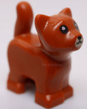 Lego Cat Baby Kitten Standing Black Nose and Eyes White Pupils Tan Muzzle