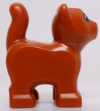 Lego Cat Baby Kitten Standing Black Nose and Eyes White Pupils Tan Muzzle