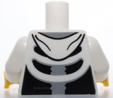 Lego Torso Black Light Bluish Gray Hoodie Zipper Skeleton Ribs Dark Pink Laces