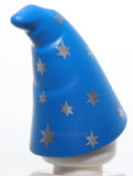 Lego Blue Hat Cone Drooping Wizard with Silver Stars and Gold Crescent Moon