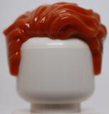 Lego Dark Orange Minifigure Hair Swept Left Tousled Slight Widows Peak Sideburns
