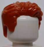 Lego Dark Orange Minifigure Hair Swept Left Tousled Slight Widows Peak Sideburns