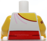 Lego Torso Toga Yellow Chest Red Sash Heart with Gold Arrow Dark Red Outline