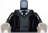 Lego Torso Robe with Hood Dark Bluish Gray Sweater White Shirt  Hogwarts Crest