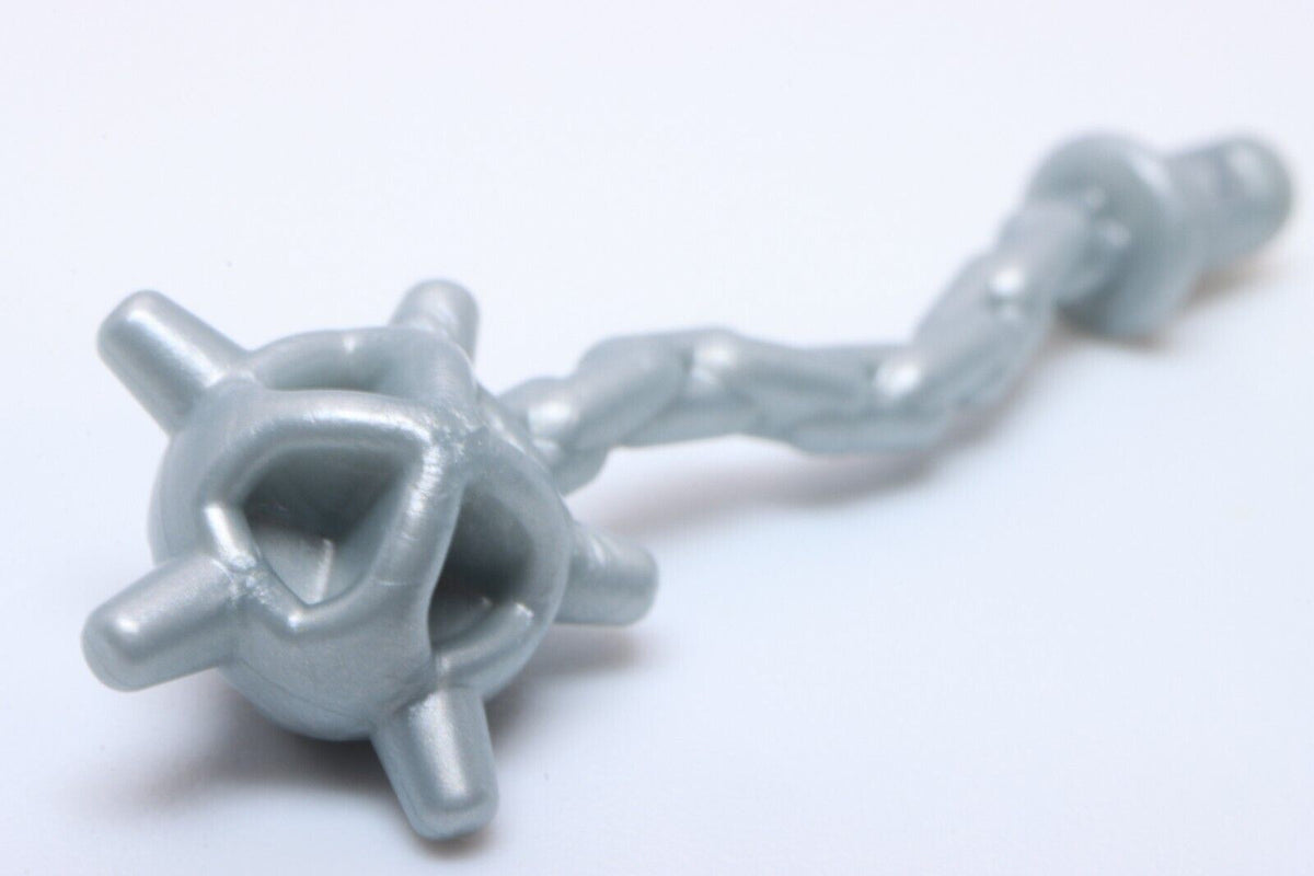 Lego 2x Castle Pearl Light Gray Mace Flail Spiked Minifig Weapon