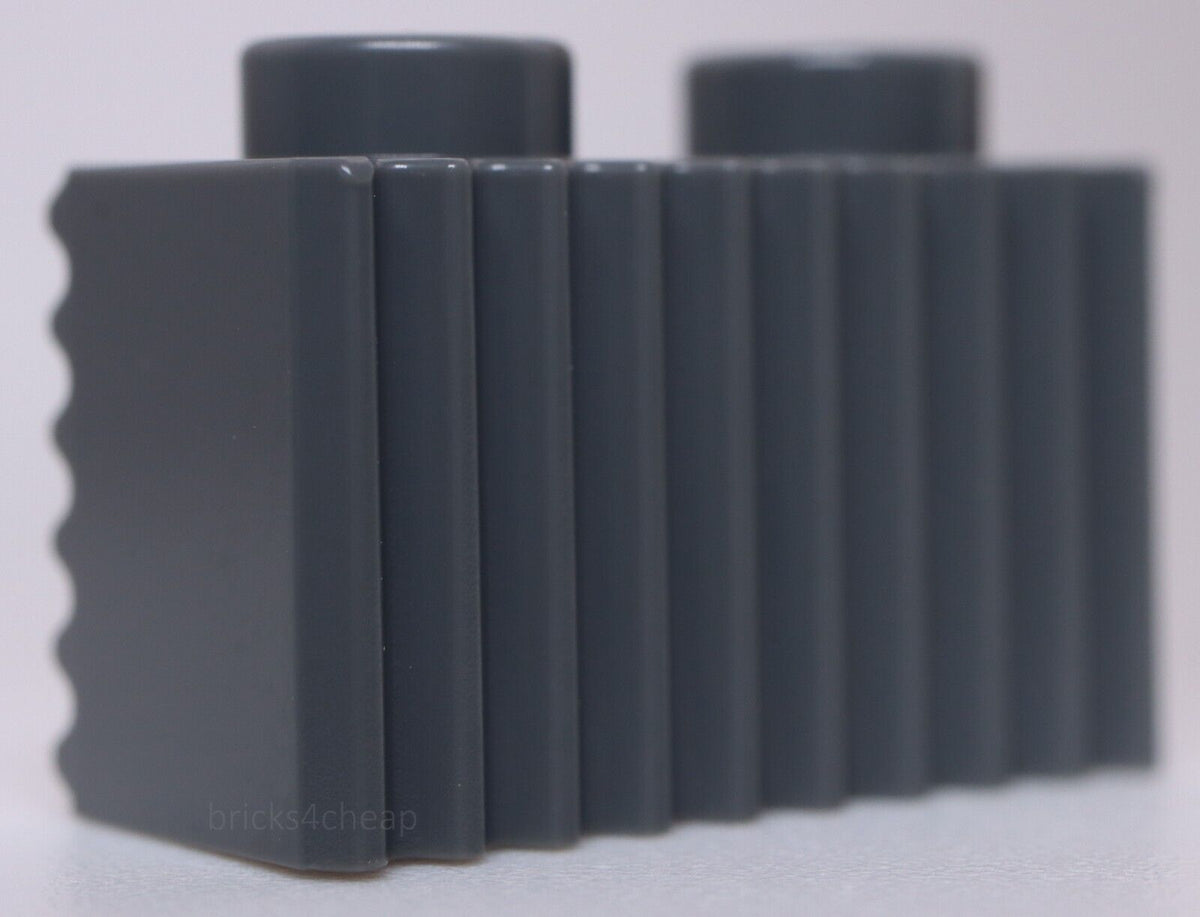 Lego 20x Dark Bluish Gray 1 x 2 Modified with Grille Fluted 