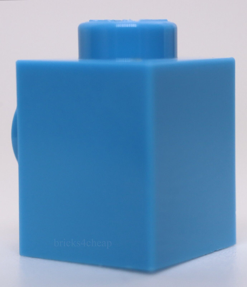 Lego 15x Medium Blue Brick Modified 1 x 1 with Studs on 2 Sides