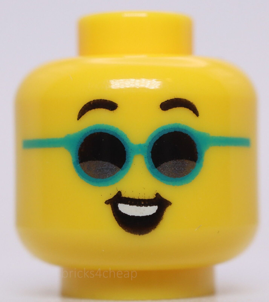 Lego Yellow Minifig Dual Sided Head Child Dark Turquoise Glasses Patte