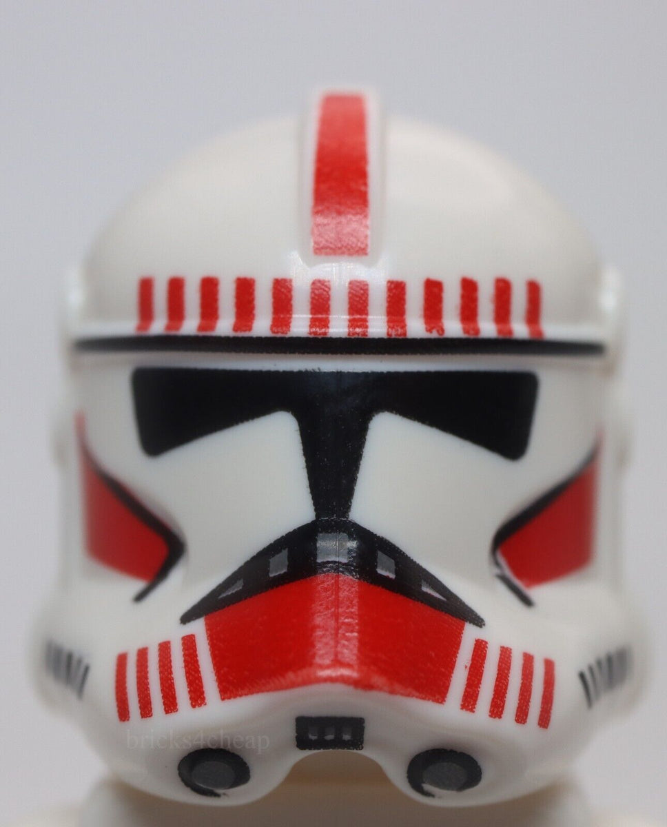 Lego Clone Shock Trooper Phase 2 Holes Black Visor and Red