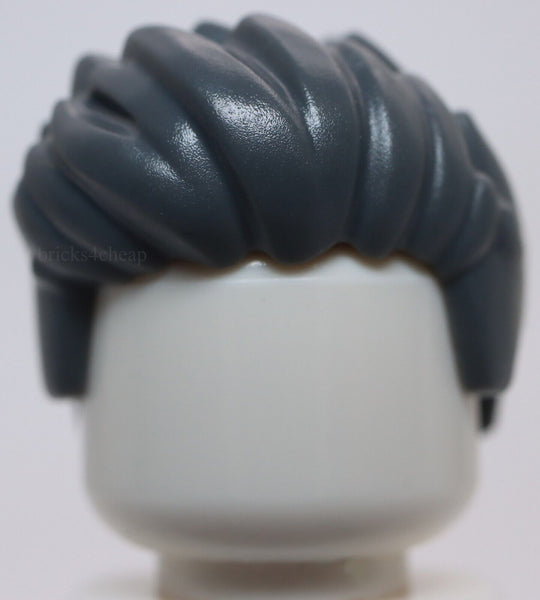 Lego Dark Bluish Gray Mini Doll Hair Short Spiked, Swept Up in Front