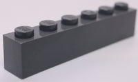 Lego 5x Dark Bluish Gray Brick 1 x 6