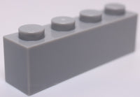 Lego 5x Light Bluish Gray Brick 1 x 4