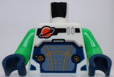 Lego White Space Torso Bright Light Blue Armor Bright Green Arms Dark Blue Hands