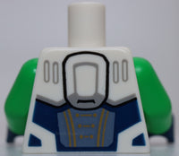 Lego White Space Torso Bright Light Blue Armor Bright Green Arms Dark Blue Hands