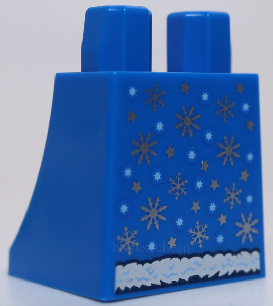 Lego Blue Slope Legs Winter Snowflake Pattern White Fur Lining