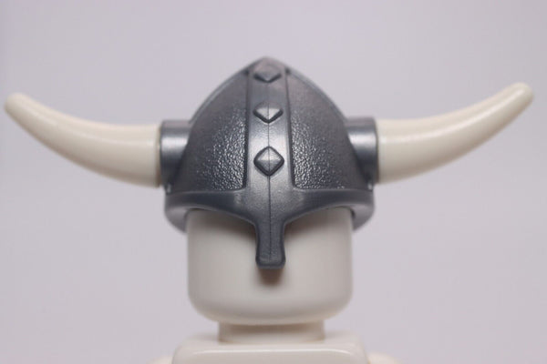 Lego Flat Silver Minifig Headgear Helmet Viking with Side Holes