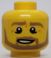 Lego Yellow Head Beard Dark Tan Angular Pupils Bottom Eyelid Line Teeth Pattern