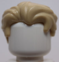 Lego Tan Minifig Hair Swept Back with Slight Widows Peak and Short Sideburn