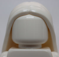 Lego White Minifig Hair Female Long and Straight Parted in the Middle