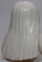 Lego White Minifig Hair Female Long and Straight Parted in the Middle