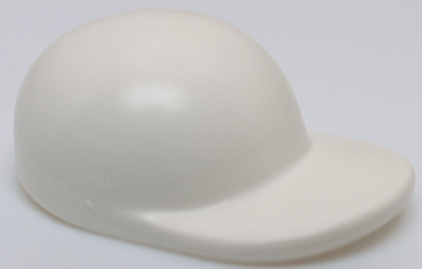 Lego White Minifig Headgear Cap Short Bill new version