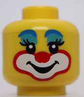 Lego Yellow Head Clown Blue Eyebrows Medium Azure Eye Shadow Red Nose Smile Wink