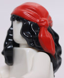 Lego Hair Female Mid Length Part over Front Right Shoulder  Red Cloth Bandana