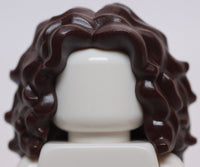 Lego Dark Brown Minifig Hair Female Long Tousled with Center Part