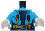 Lego Dark Azure Minifig Torso Yellow Belts Harness White Hands