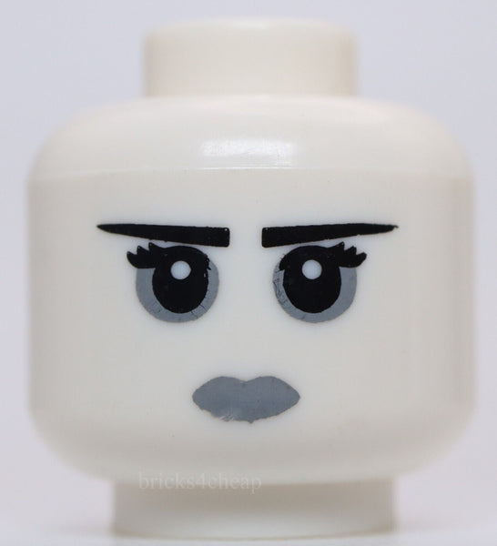 Lego Head Female Black Eyebrows Light Bluish Gray Lips and Eye Shadow Pattern