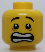 Lego Head Mouth Open Scared White Pupils and Raised Eyebrows Pattern