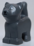 Lego Dark Bluish Gray Cat Baby Kitten Standing Black Mouth Nosed Eyes Pattern