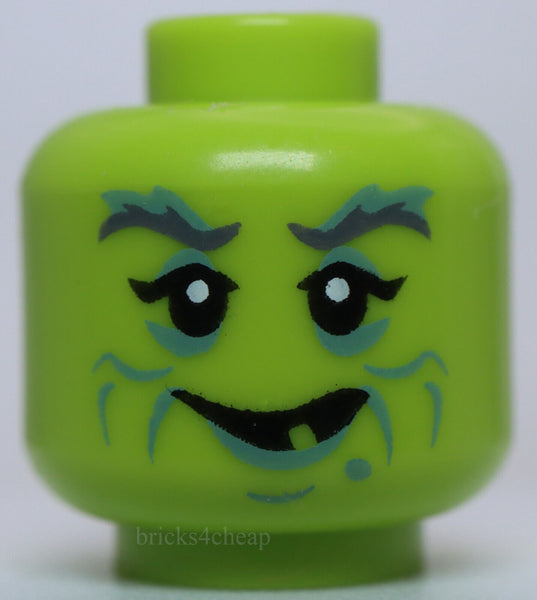 Lego Lime  Witch Head One Tooth Mole on Chin