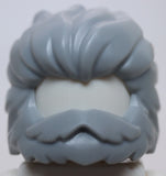 Lego Light Bluish Gray Minifig Hair Swept Back and Wavy with Short Beard