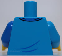 Lego Dark Azure Minifig Torso Sweater with 2 Zipper Pockets One Blue Arm