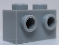 Lego 10x Light Bluish Gray Brick Modified 1 x 2 with Studs on 1 Side