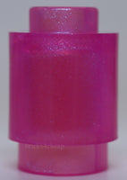 Lego 5x Satin Trans Dark Pink Brick Round 1 x 1