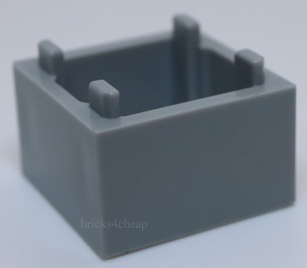 Lego 3x Light Bluish Gray Container Box 2 x 2 x 1 Top Opening Raised Inside Base