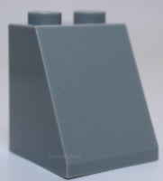 Lego 10x Light Bluish Gray Slope 65 2 x 2 x 2 with Bottom Tube