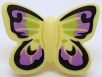 Lego Butterfly with Stud Holder with Black Medium Lavender and Lime Wings